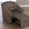 Two-Tone Brown Fabric Convertible Sectional Sofa Bed w/Storage