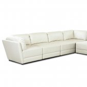 White Bonded Leather Contemporary Sectional w/Comfortable Cusion