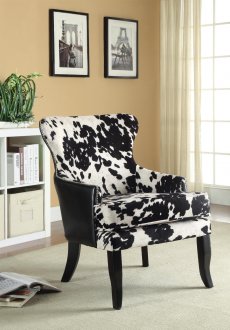 902169 Accent Chair Set of 2 in Black & White Fabric by Coaster