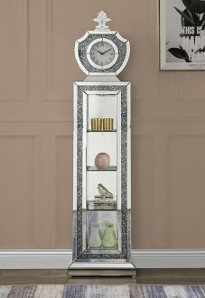Noralie Grandfather Clock AC00351 in Mirror w/LED by Acme