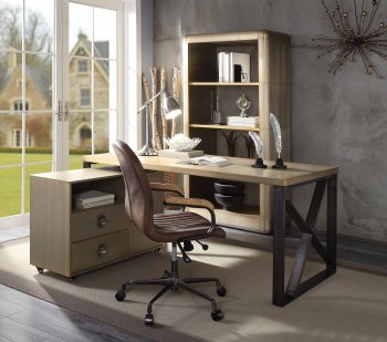 Jennavieve Office Desk 92550 in Gold Aluminum by Acme [AMOD-92550-Jennavieve]