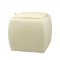 Cube Ottoman Set of 2 in Ivory Leatherette w/Serving Tray