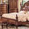 Rich Cherry Finish Leather Upholstered Elegant Bed w/Options