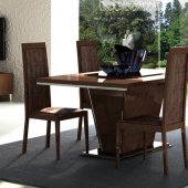 Caprice Dining Table in Walnut by At Home USA w/Optional Items