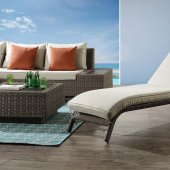 Salena Patio Sun Lounge Chair OT01094 in Beige & Gray by Acme