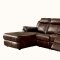 Hardy CM6781BR Reclining Sectional Sofa in Brown Leatherette