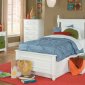Morelle 1356 Captain's Bed in White w/Trundle or Toy Box