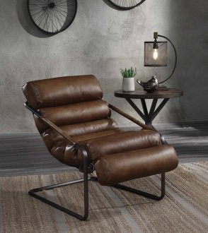 Dolgren Accent Chair 59948 in Sahara Top Grain Leather by Acme