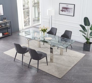 Moda Extension Dining Table by J&M w/Optional Gray Chairs