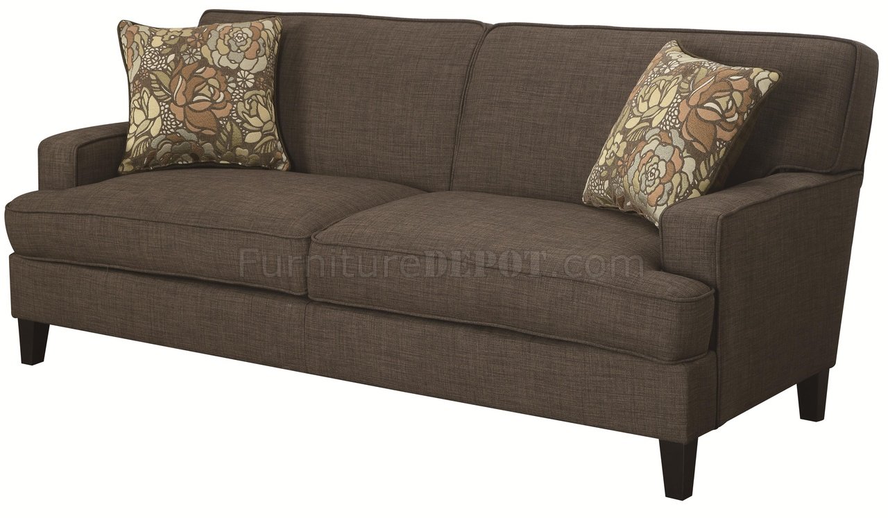 Finley Sofa 503581 in Chocolate by Coaster w/FREE 3PC Table Set - Click Image to Close
