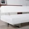 White Leatherette Modern Convertible Sofa Bed w/Chrome Legs