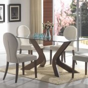 San Vicente Dining Set 5Pc by Coaster w/Glass Top