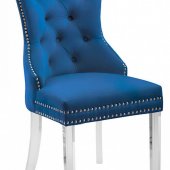 Venice Dining Chair Set of 2 in Blue Velvet