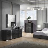 Alice Bedroom in Gray Gloss by J&M w/Optional Casegoods