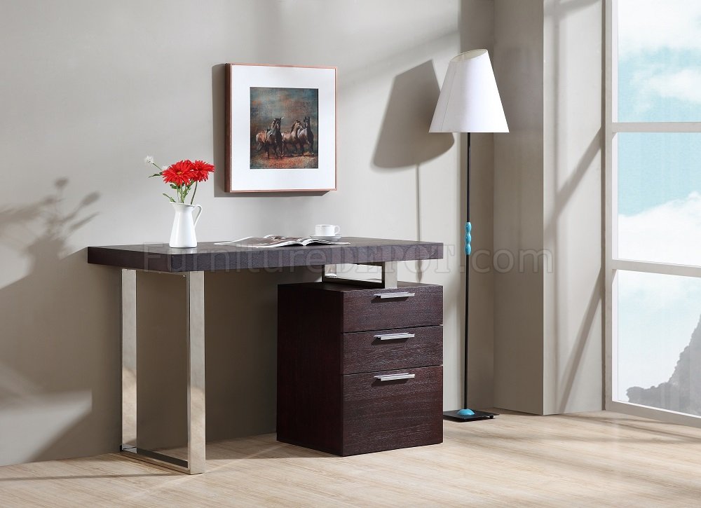 Aragon Modern Office Desk in Wenge by J&M - Click Image to Close