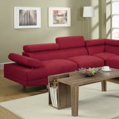 F7550 Sectional Sofa by Boss in Carmine Linen Fabric
