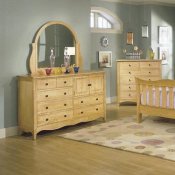 Natural Wood Finish Casual 5Pc Bedroom Set w/Sleigh Bed