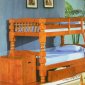 Honey Oak Finish Modern Twin Over Twin Bunk Bed