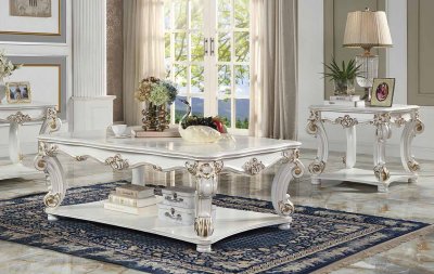 Vendome Coffee Table LV01327 in Antique Pearl by Acme w/Options