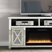 Noralie TV Stand w/Fireplace LV00318 in Mirrored by Acme