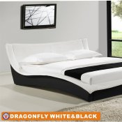 Dragonfly Bed in White & Black Bonded Leather by American Eagle