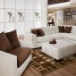 Naples White Leatherette Modern Sectional Sofa w/Optional Items