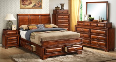 G8850A Bedroom in Cherry by Glory Furniture w/Options