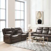 Lydia Motion Sofa LV00654 Brown Leather Aire by Acme w/Options