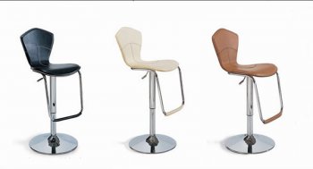 Set of 2 Black, Beige or Brown Faux Leather Modern Bar Stools [AEBA-162BS]