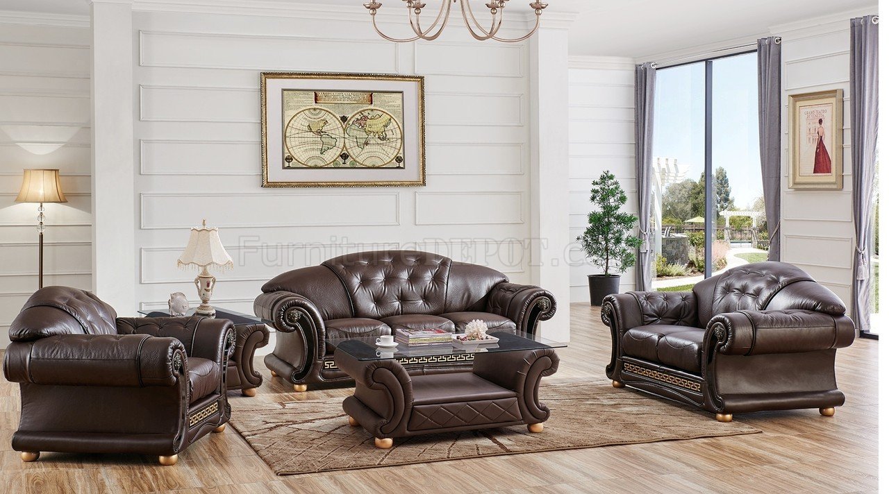 Apolo Sofa in Brown Leather by ESF w/Options - Click Image to Close
