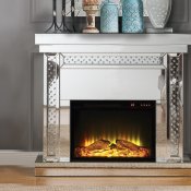Nysa Fireplace 90272 in Mirror by Acme w/Adjustable Temperature