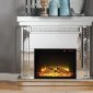 Nysa Fireplace 90272 in Mirror by Acme w/Adjustable Temperature
