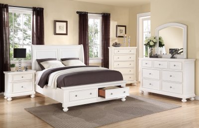 B2901 Bedroom in White w/Optional Casegoods