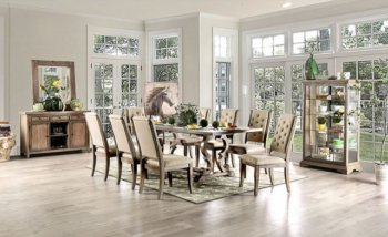 Patience 7Pc Dining Room Set CM3577T in Rustic Natural Wood [FADS-CM3577-Patience]
