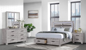 Nolan Bedroom Set 5Pc in Gray by Global w/Options [GFBS-Nolan Gray]