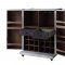 Brancaster Wine Cabinet 97802 Antique Ebony Leather by Acme
