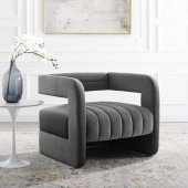 Range Accent Chair in Charcoal Velvet by Modway