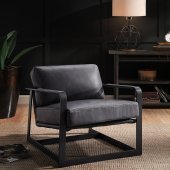 Locnos Accent Chair 59944 in Gray Top Grain Leather by Acme