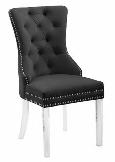 Casanova Dining Chair Set of 2 in Black Velvet