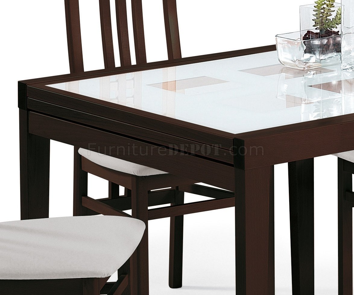 Poker 90 Dining Table Wenge By Esf W Folding Frosted Glass Top