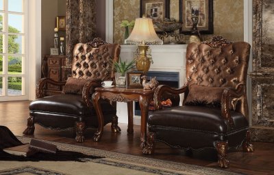 Dresden Accent Chair 52097 in Brown Fabric by Acme w/Options