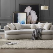 Iniko Sofa LV02542 in Beige Bucle by Acme w/6 Pillows