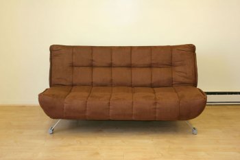 Chocolate or Camel Microfiber Modern Covertible Sofa [JMSB-Downtown Chocolate MF]