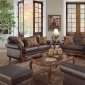 Brown Bonded Leather Traditional Style Sofa & Loveseat Set
