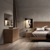 Faro Premium Bedroom in Walnut & Light Grey by J&M w/Options