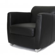 Laurel Armchair in Black Leather by Whiteline Imports