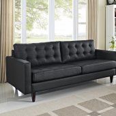 Empress Sofa in Black Bonded Leather by Modway w/Options