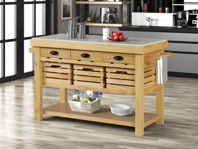 Grovaam Kitchen Island AC00188 in Natural by Acme