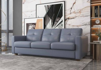 Noci Sofa w/Sleeper LV01292 in Blue Leather by Mi Piace