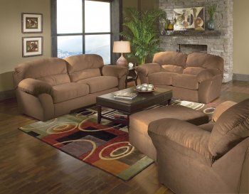 Saddle Mircro Suede Casual Living Room W/Sewn-on Arm Pillows [HLS-U271]